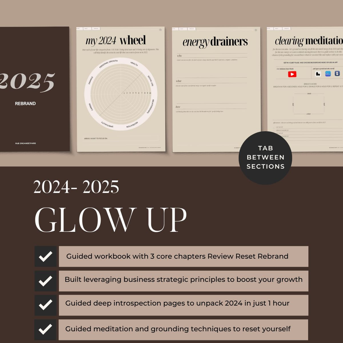 RUE ORGANISÉ PARIS 2024-2025 Glow Up Workbook