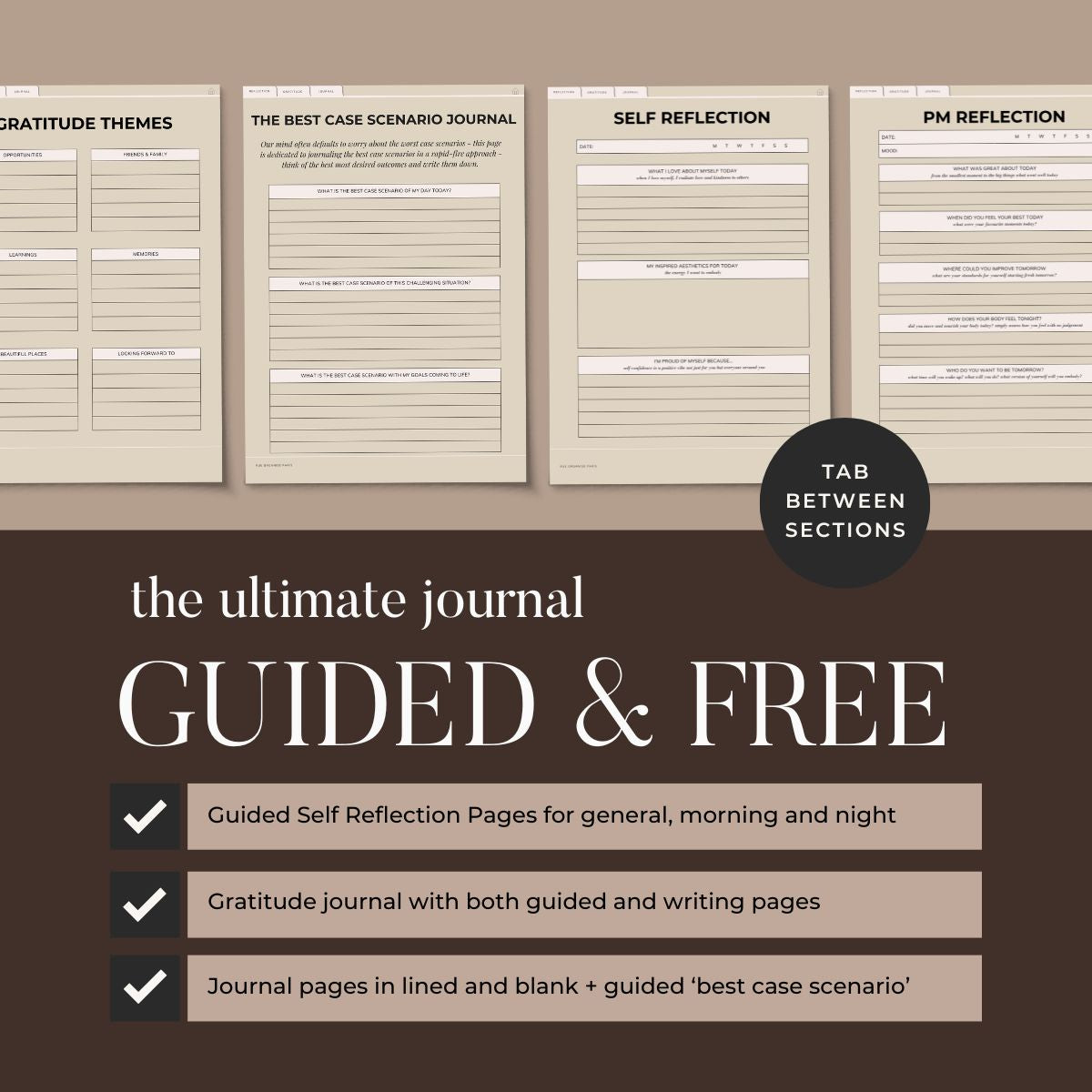 Daily Journal for Gratitude, Self-Reflection & Journalling