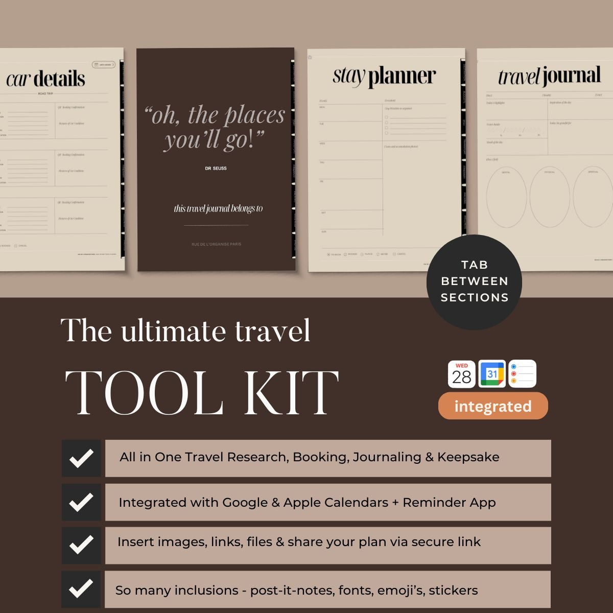 Bon Voyage Travel Planner & Journal