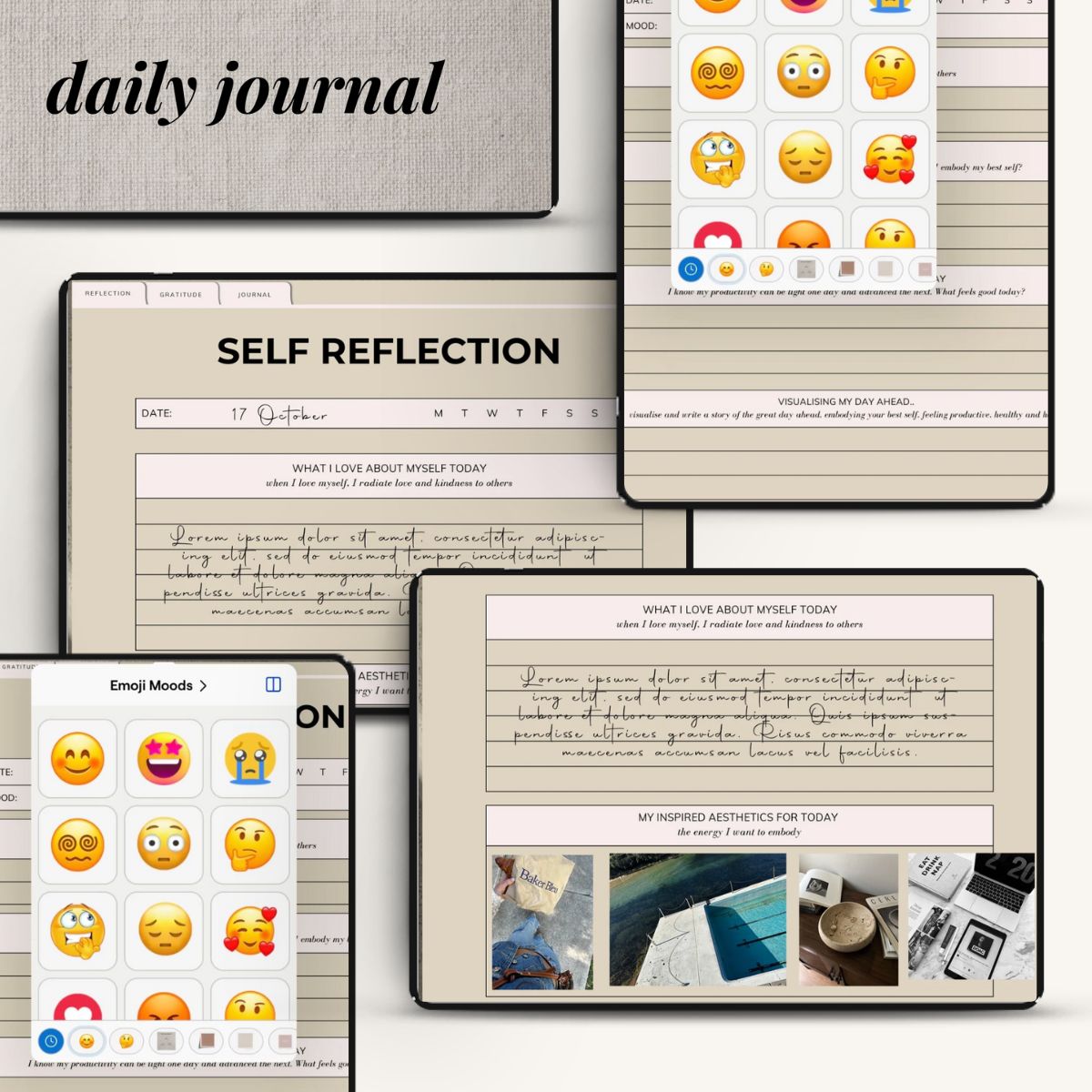 Daily Journal for Gratitude, Self-Reflection & Journalling