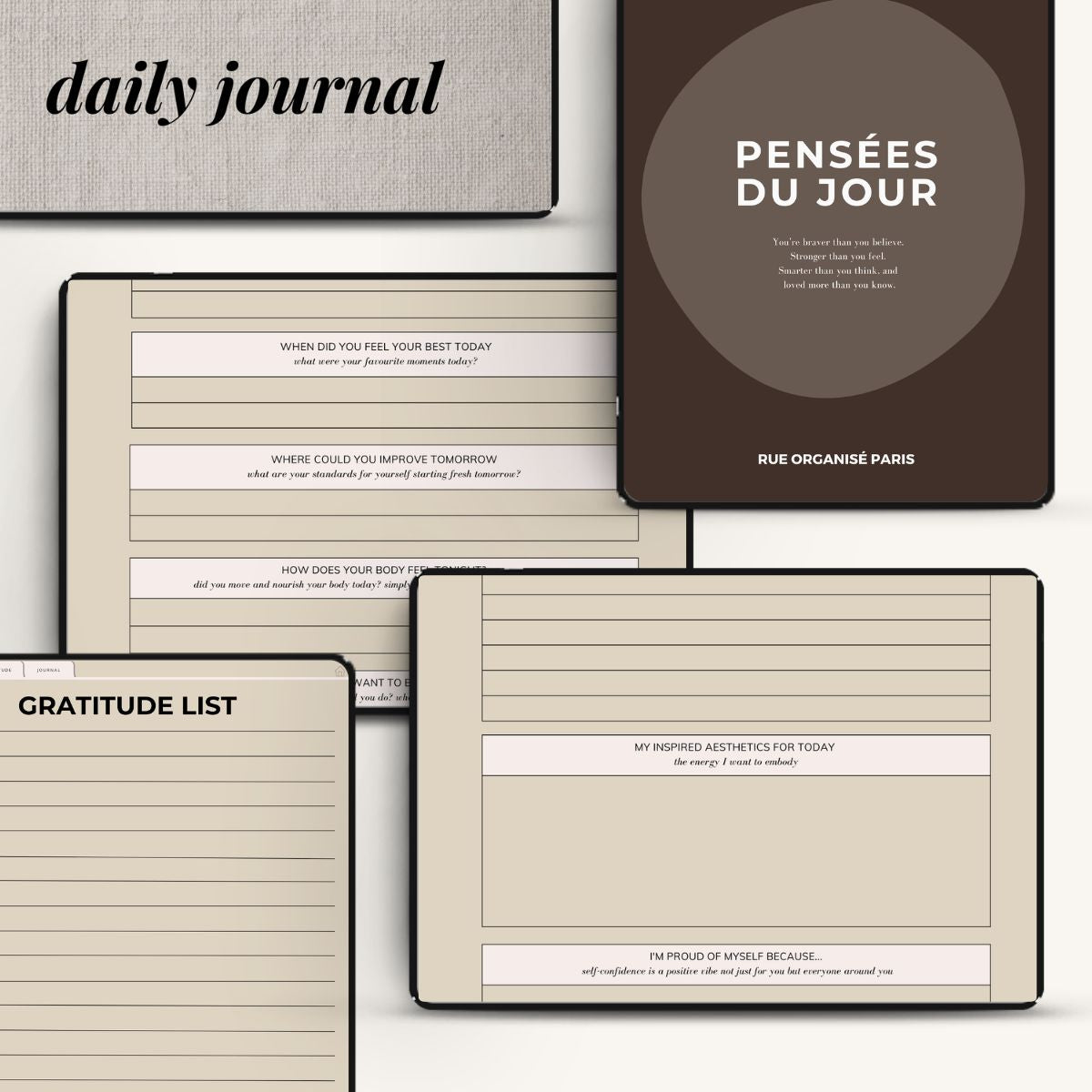 Daily Journal for Gratitude, Self-Reflection & Journalling