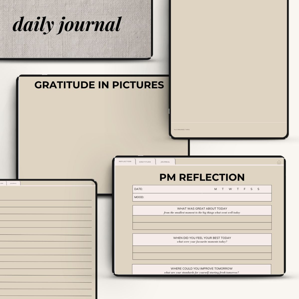 Daily Journal for Gratitude, Self-Reflection & Journalling