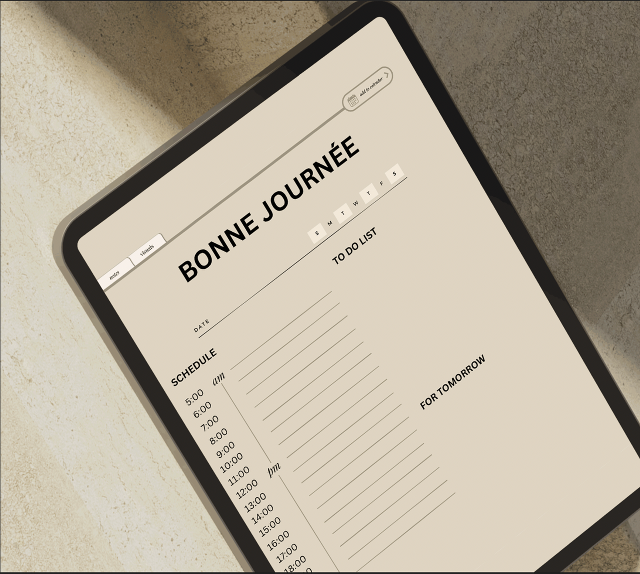 Bonne Journèe Day Planner - SINGLE DAY ORGANISATION